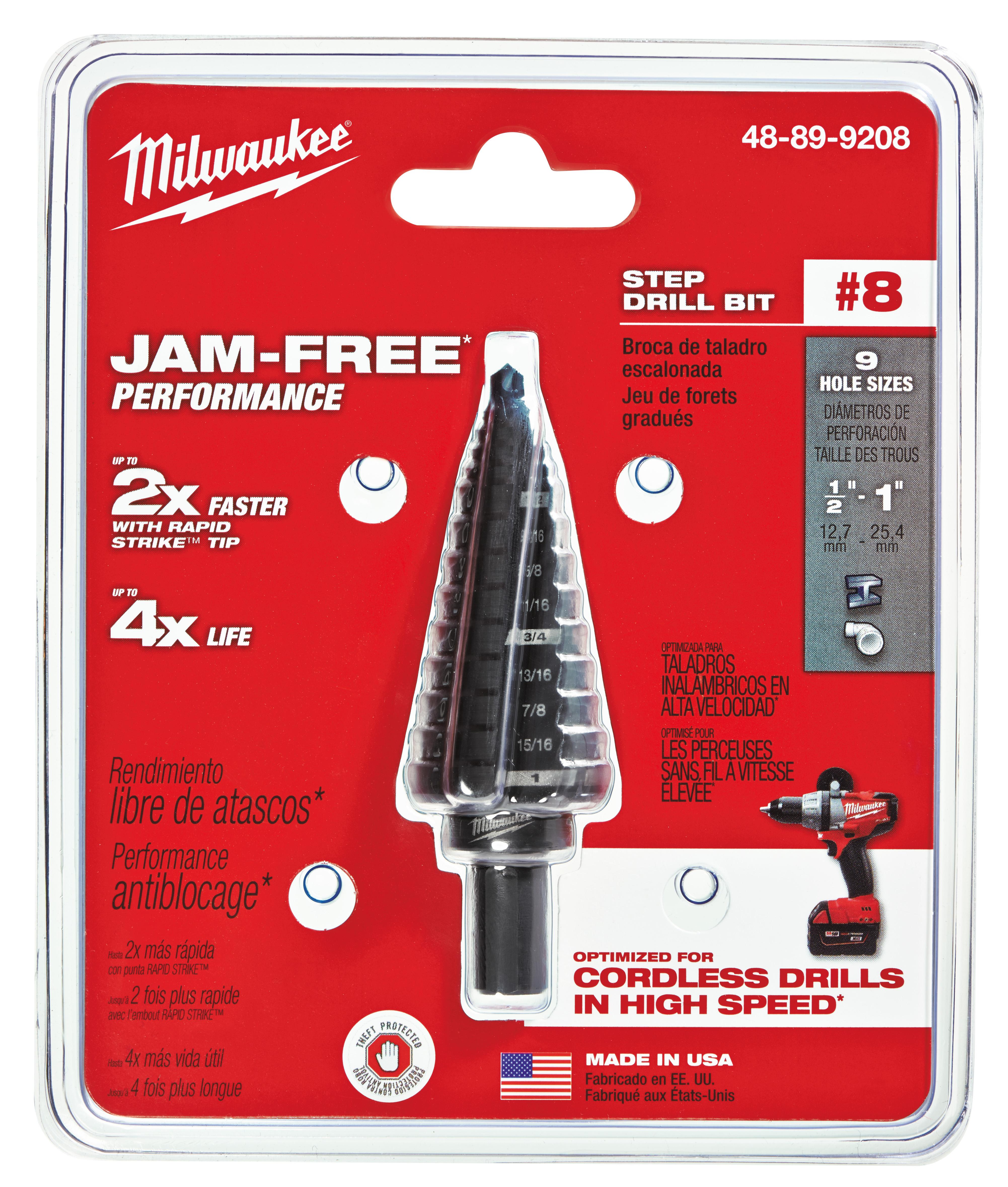 MILWAUKEE Milwaukee 48-89-9208 Step Drill Bit 1/2 - 1 in 9 Steps