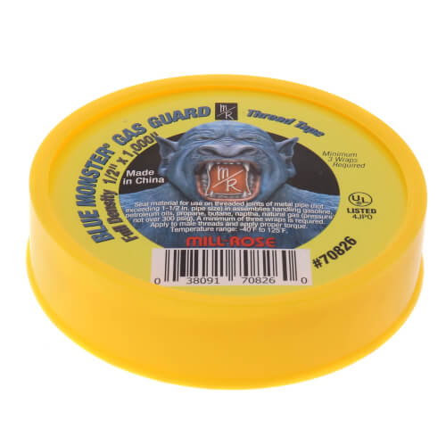 BLUE MONSTER Blue Monster 70826 1/2 x 1000 Gas Guard PTFE Thread Sealing Tape