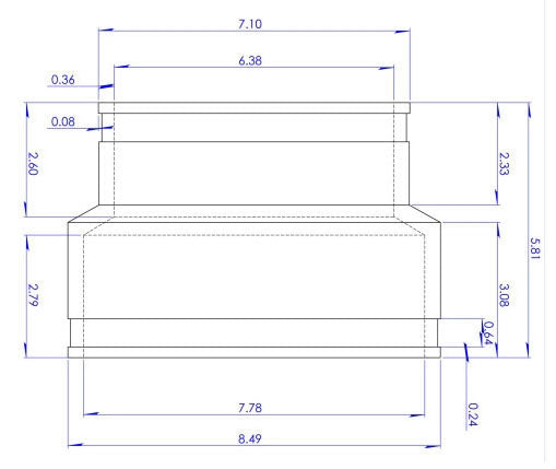 FERNCO Fernco 1006-66 Coupling 6 x 6 Concrete to Cast Iron/Plastic