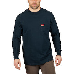 MILWAUKEE Milwaukee 602BL-2X Heavy Duty Pocket T-Shirt - Long Sleeve - Blue 2X