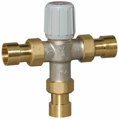 Resideo AM100C1070-USTGLF Mixing Valve AM-1 with Temperature Gauge 1/2 Inch Lead Free Union 150 Pounds per Square Inch 70-120 Degrees Fahrenheit
