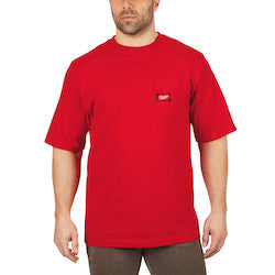 MILWAUKEE Milwaukee 601R-2X Heavy Duty Pocket T-Shirt - Short Sleeve - Red 2X