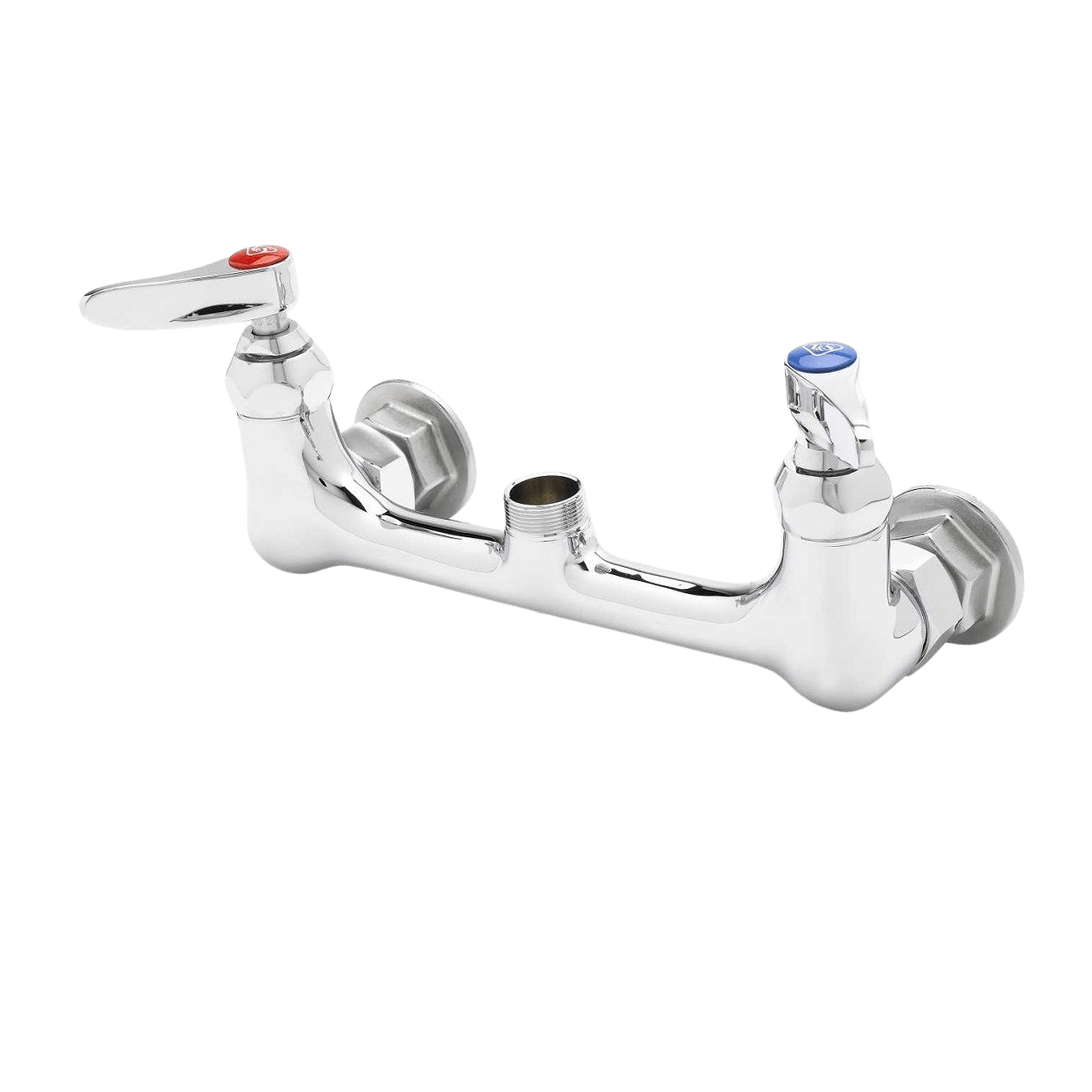 T&S BRASS T&S Brass B-0330-LN Double Pantry Base Faucet, Wall Mount, 8 Centers, Less Nozzle