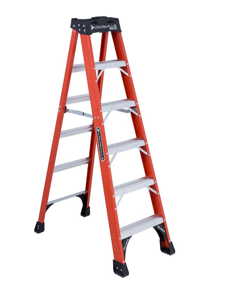 LOUISVILLE LADDER Louisville Ladder FS1406HD 6 Foot 375 lb Duty Rating Fiberglass Ladder