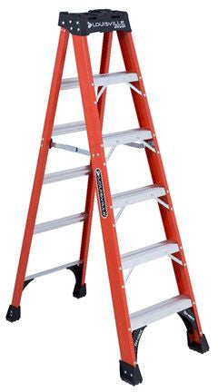 LOUISVILLE LADDER Louisville Ladder FS1406HD 6 Foot 375 lb Duty Rating Fiberglass Ladder
