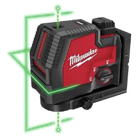 MILWAUKEE Milwaukee 352221 USB Rechargeable Green Cross Line & Plumb Points Laser