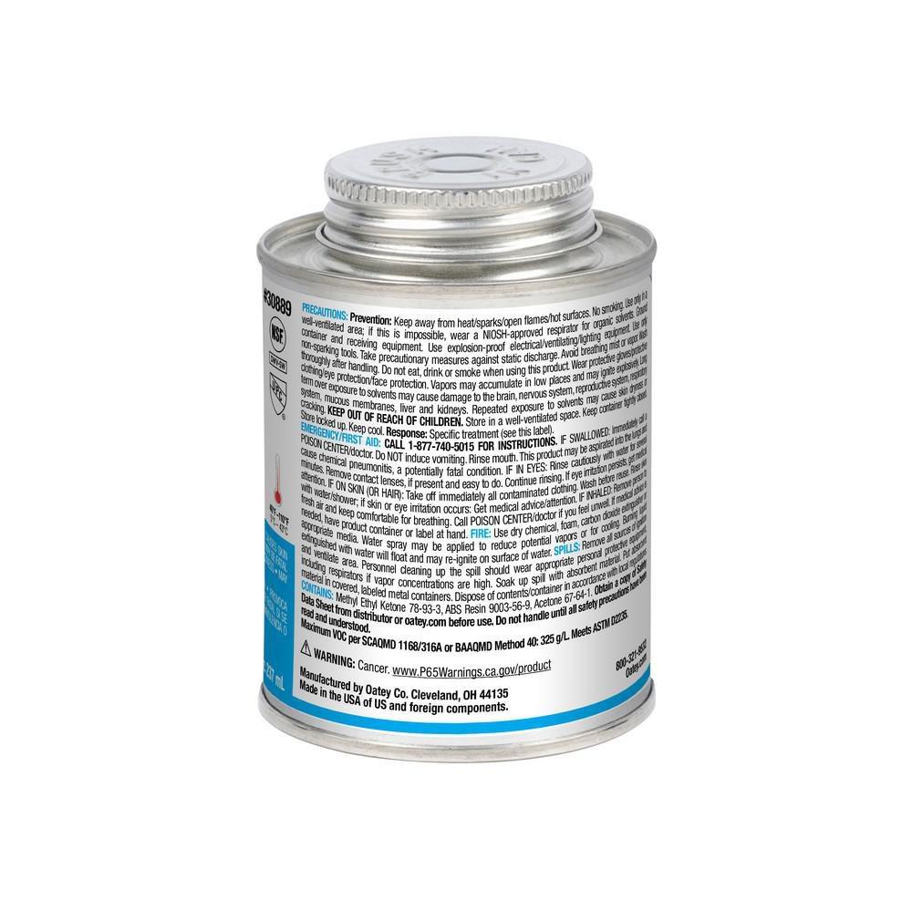 OATEY Oatey 30889 8 oz. Medium Set ABS Black Pipe Cement
