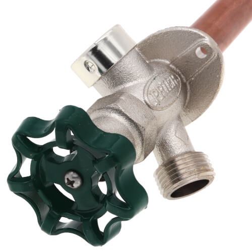PRIER Prier P-164D08 P-164 Series 8 1/2 MPT x 1/2 SWT Inlet Frost-Free Anti-Siphon Quarter-Turn Wall Faucet