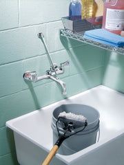 MOEN Moen 8230 M-DURA 2-Handle Wall Mount Service Sink Faucet in Rough Chrome