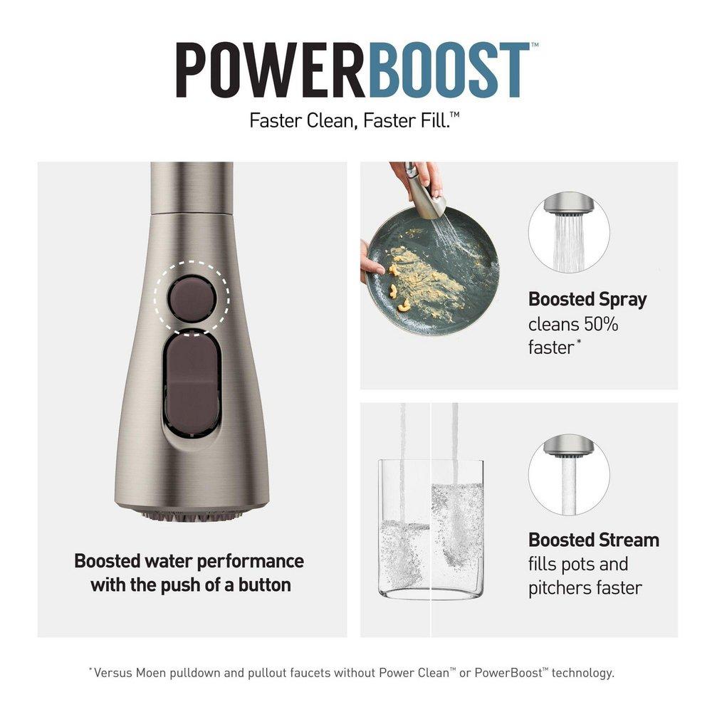 MOEN Moen 7260SRS Belfield Single Handle Pull Down Kitchen Faucet Featuring Power Boost and Reflex, Spot Resist Stainless