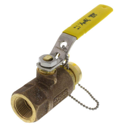 APOLLO VALVES Apollo Valves 70103HC 70-100 Series 1/2 x 3/4 in. PTFE Bronze Standard Port Threaded x NPSH 600# Ball Valve