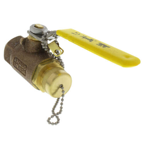 APOLLO VALVES Apollo Valves 70103HC 70-100 Series 1/2 x 3/4 in. PTFE Bronze Standard Port Threaded x NPSH 600# Ball Valve
