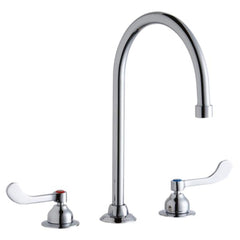 ELKAY Elkay LK800GN08T4 8 Centers Faucet with Gooseneck Spout and 4 Wristblade Handles