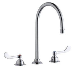 ELKAY Elkay LK800GN08T4 8 Centers Faucet with Gooseneck Spout and 4 Wristblade Handles