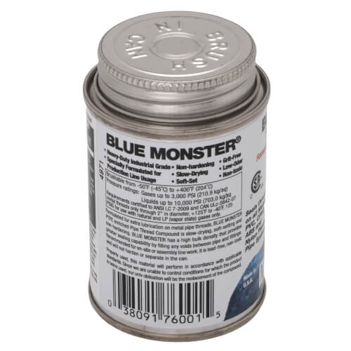 BLUE MONSTER Blue Monster 76001 Heavy-Duty Industrial Grade Thread Sealant with PTFE (4 oz.)