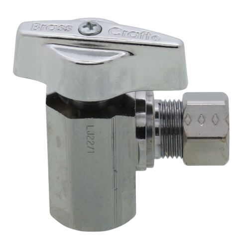 BRASSCRAFT BrassCraft KTR15X-C 1/4-Turn Angle Ball Stop Valve 3/8 FIP x OD Compression