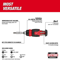 Milwaukee 48-22-2913 8-in-1 Ratcheting Compact Multi-Bit Screwdriver