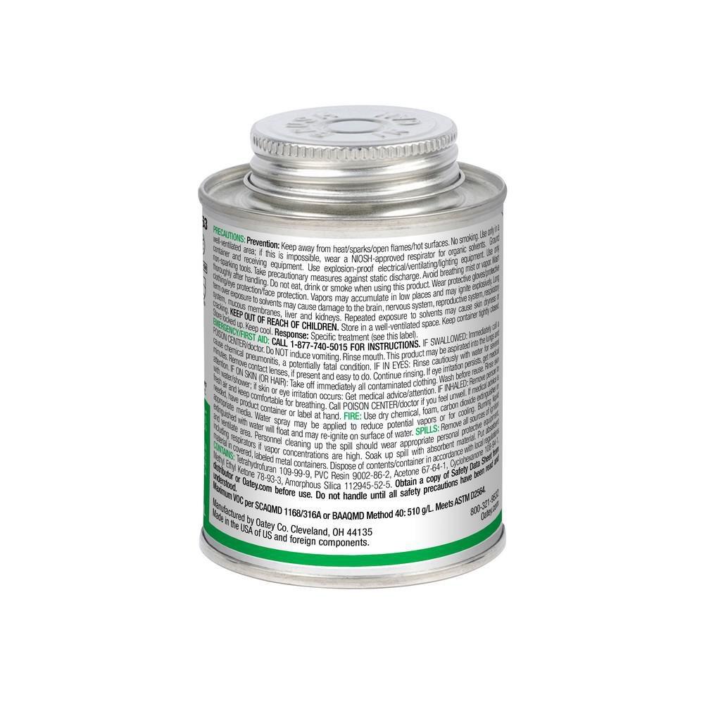 OATEY Oatey 30863 Heavy Duty Low VOC PVC Cement, 8 oz Container, Clear