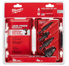 Milwaukee 48-89-9223 Step Drill Bit Set 4 Piece HSS Black Oxide