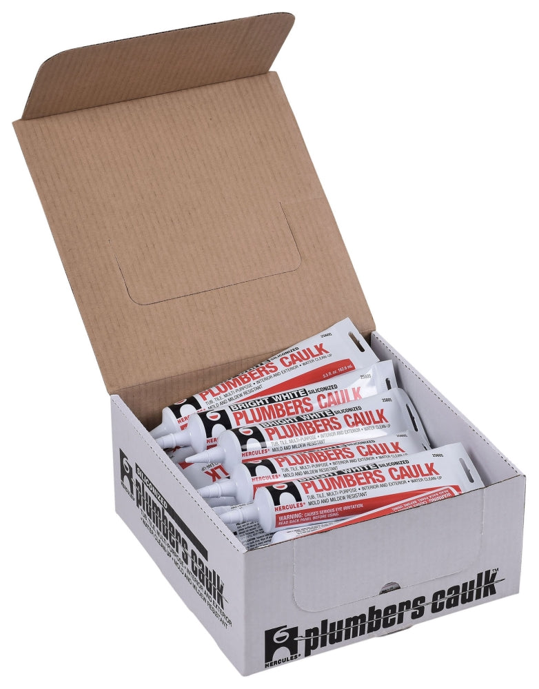 HERCULES Hercules 25605 Plumbers Caulk 5.5 oz Tube White