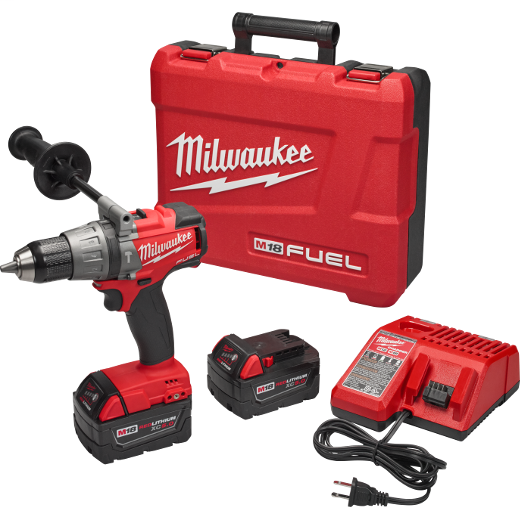 MILWAUKEE Milwaukee 2704-22 M18 FUEL 1/2 Hammer Drill/Driver Kit W/2 5.0 XC Batteries