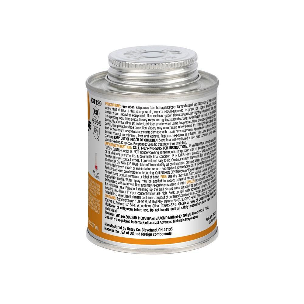 OATEY Oatey 31129 8 oz. Plastic Orange Pipe Cement