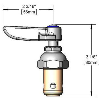 T&S BRASS T&S Brass 002713-40 Eterna Spindle Assembly Cold Left Hand