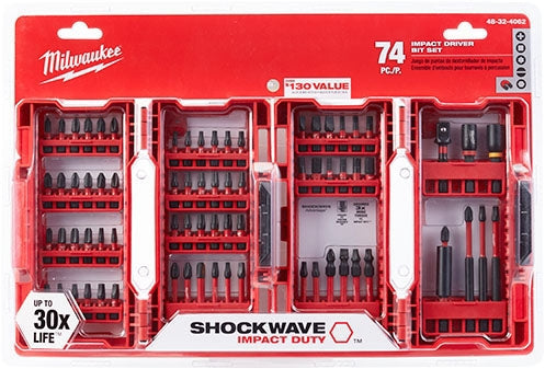 MILWAUKEE Milwaukee Tool 48-32-4062 Shockwave Impact Duty Driver Bit Set 74 Pieces