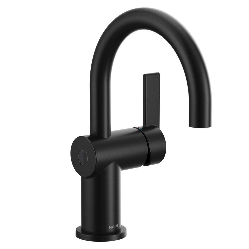 MOEN Moen 6221EWBL Cia Single Handle Monoblock Bathroom Sink Faucet in Matte Black