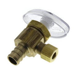 BrassCraft BRPX09X R Multi-Turn Angle Stop, 1/2 x 1/4 in Nominal, PEX Crimp Barb x Compression