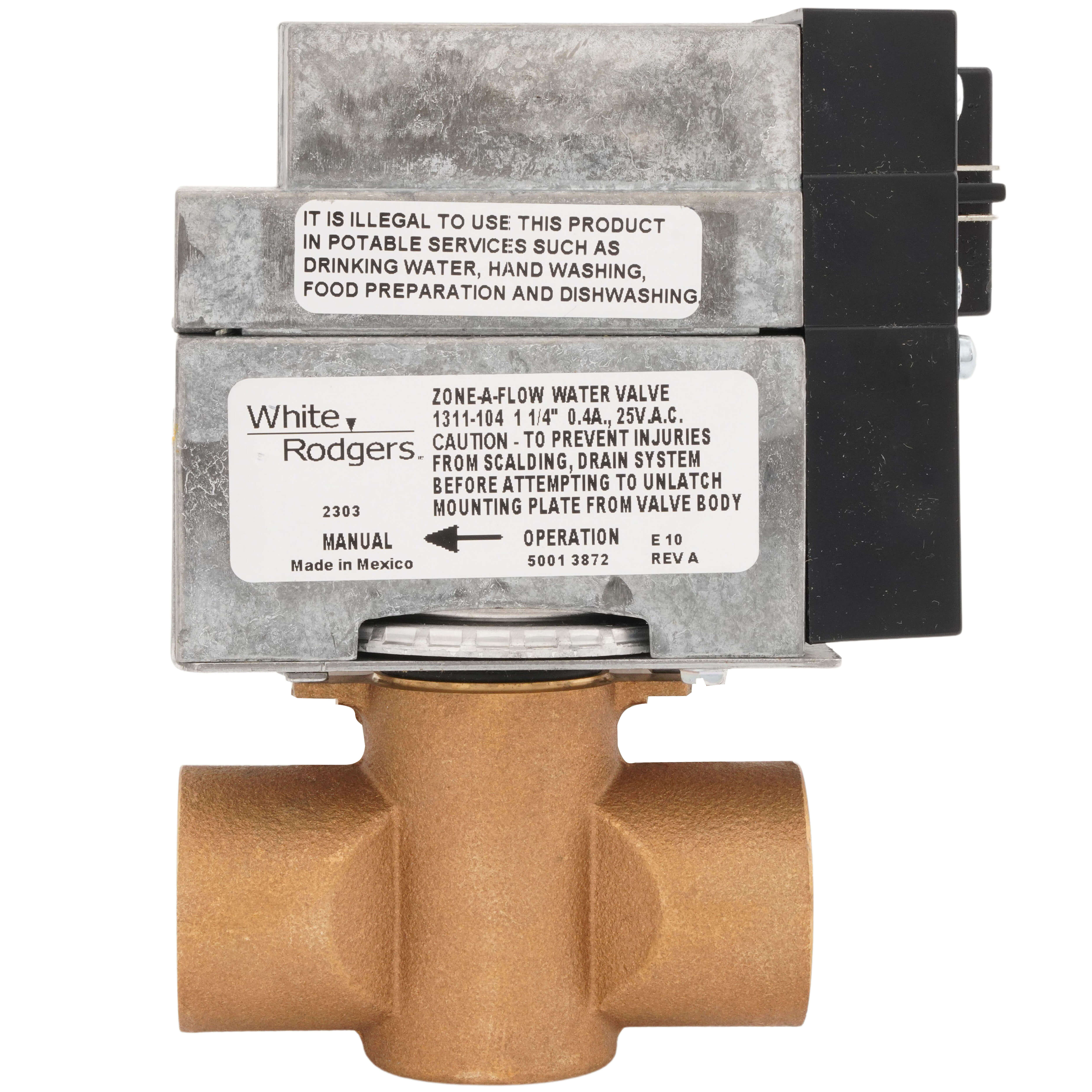 WHITE-RODGERS White Rodgers 1311-104 3 Wire Hydronic Zone Valve For 1-1/4 in.