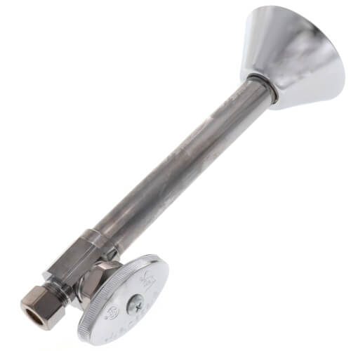 BRASSCRAFT BrassCraft CS41BXC CS41B Series 1/2 x 3/8 in. Sweat x OD Compression Knurled Oval Handle Straight Supply Stop Valve in Chrome Plated