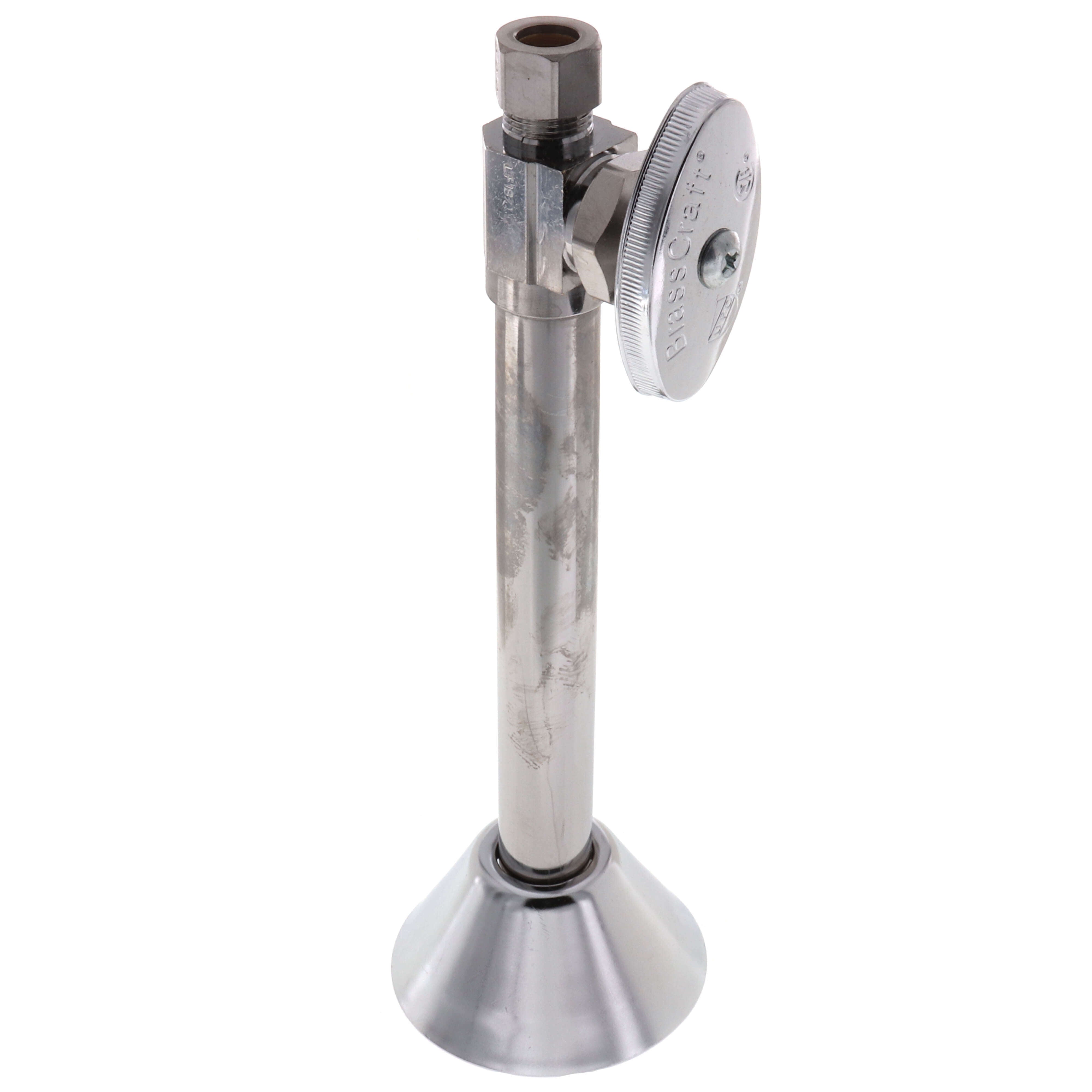 BRASSCRAFT BrassCraft CS41BXC CS41B Series 1/2 x 3/8 in. Sweat x OD Compression Knurled Oval Handle Straight Supply Stop Valve in Chrome Plated