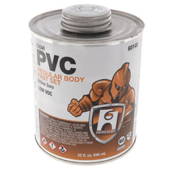 Hercules 60148 PVC Cement Clear Solvent Regular Body Fast Set 32 oz