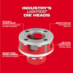 Milwaukee 48-36-1309 1 Alloy NPT Compact Forged Aluminum Die Head