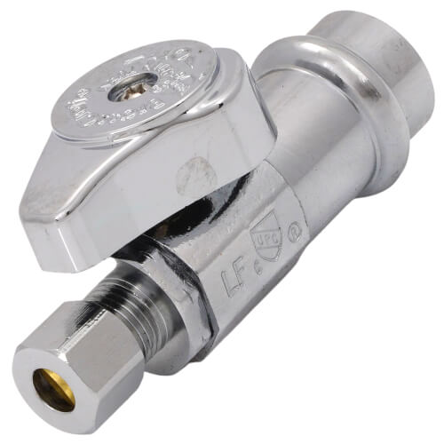 BRASSCRAFT BrassCraft G2CP04XC1 1/2 x 1/4 in. Press x Compression Straight Supply Stop Valve in Chrome