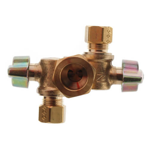BRASSCRAFT BrassCraft KTCR1901DVXR 1/2 x 3/8 x 3/8 in. Compression x OD Compression x OD Compression Ball Handle Angle Supply Stop Valve