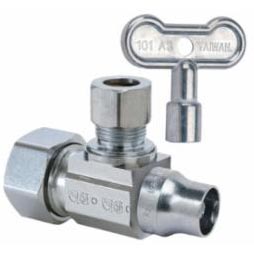 BRASSCRAFT BrassCraft SCR19X C Multi-Turn Angle Stop Valve 1/2 x 3/8 Compression x Compression