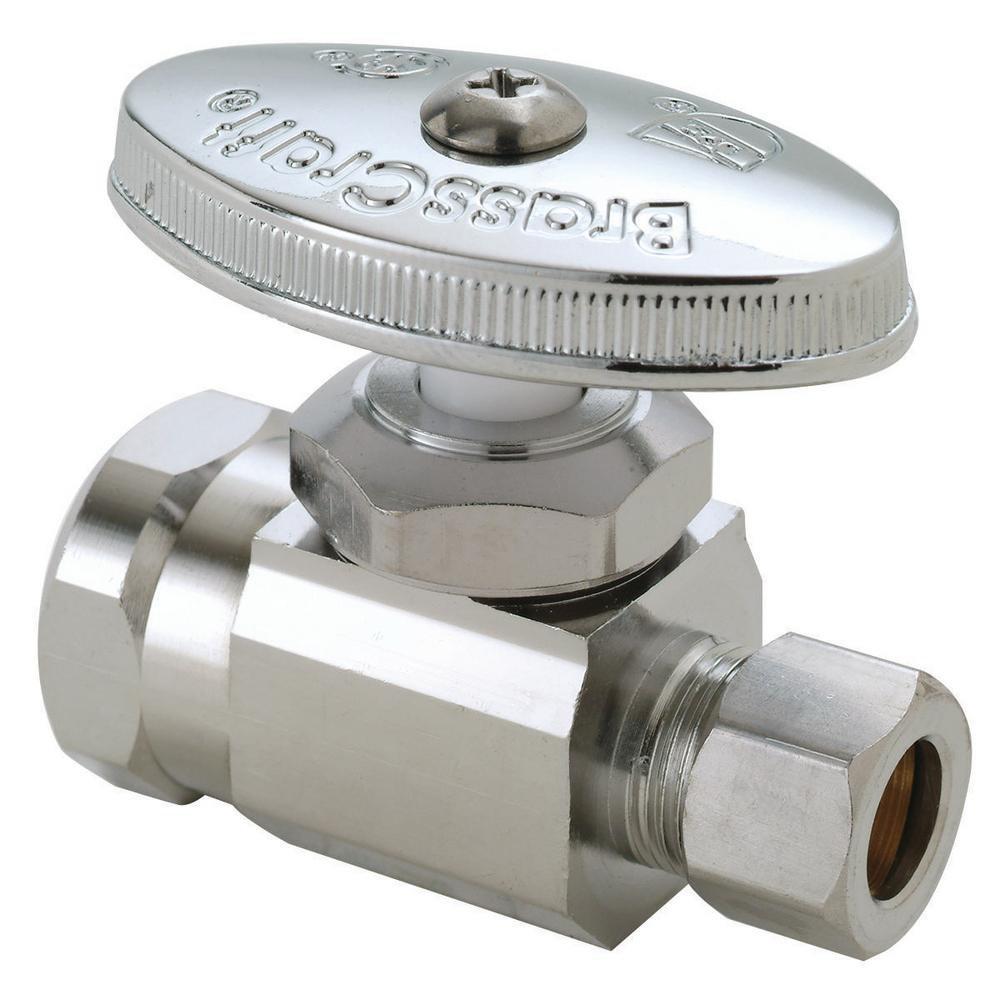 BRASSCRAFT BrassCraft OR12XC Multi-Turn Water Stop, Straight Valve, 1/2 Inch FIP x 3/8 Inch OD Compression