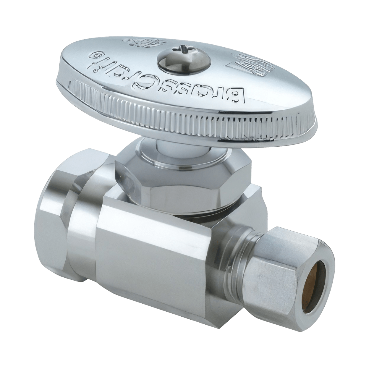 BRASSCRAFT BrassCraft OR12XC Multi-Turn Water Stop, Straight Valve, 1/2 Inch FIP x 3/8 Inch OD Compression