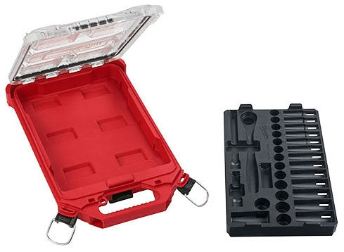 MILWAUKEE Milwaukee 48-22-9482 3/8 Drive Metric Ratchet and Socket Set with PACKOUT Low-Profile Organizer