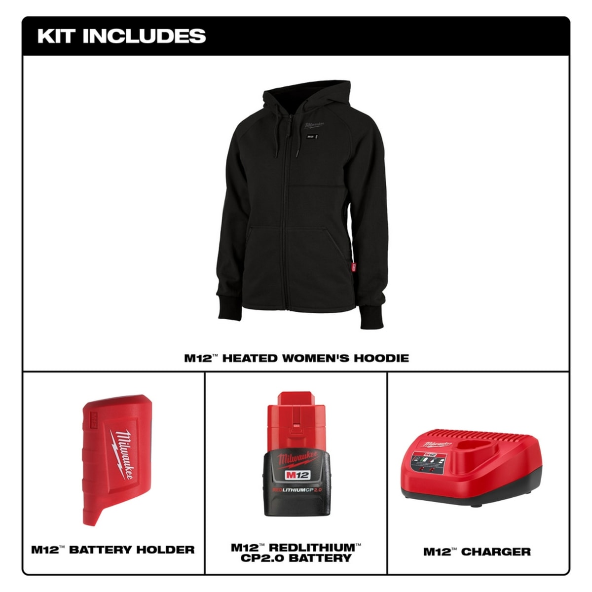MILWAUKEE Milwaukee 336B-21XL Heated Women's Hoodie Kit 12V (XL)