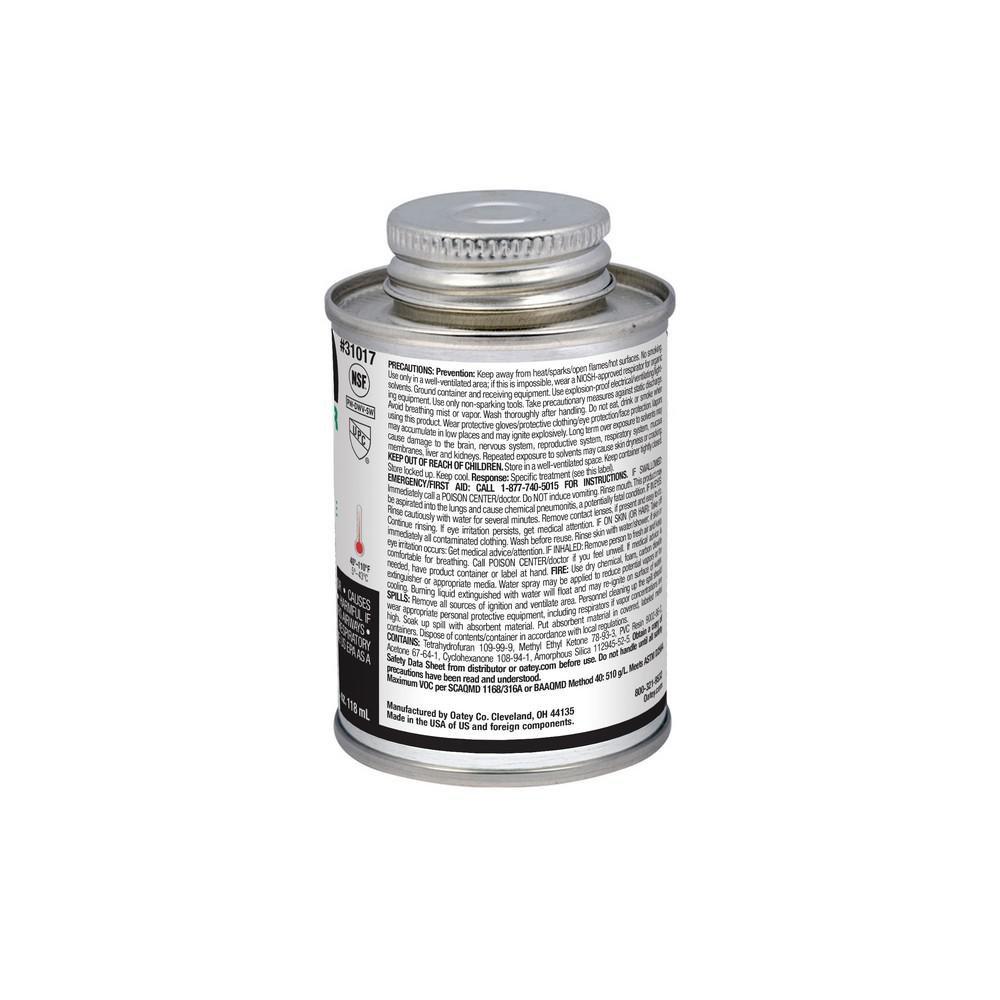 OATEY Oatey 31017 Medium Bodied PVC Pipe Cement 4 oz