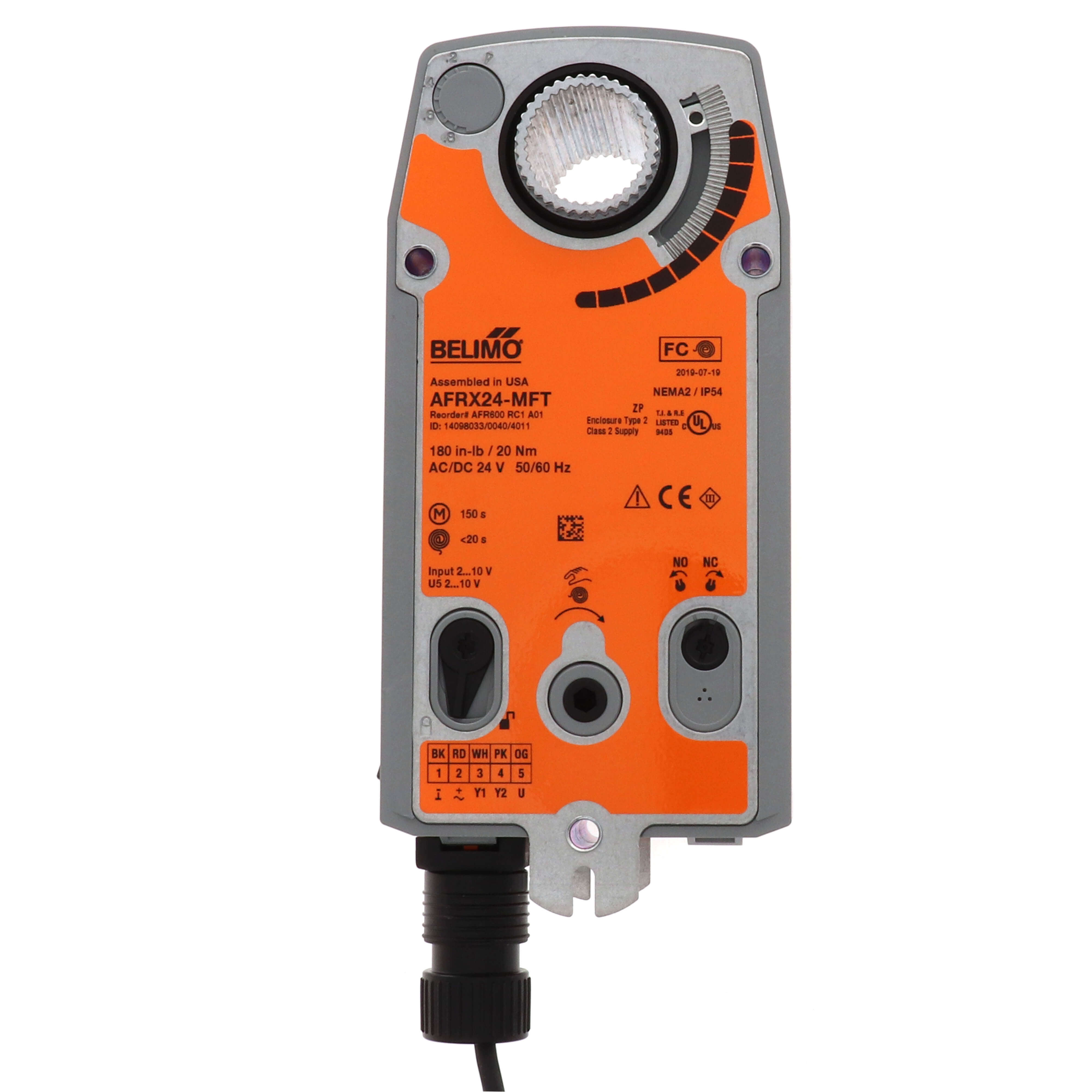 BELIMO Belimo AFRX24-MFT Direct Coupled Actuator 24V 180 in-lb