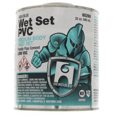Hercules 60260 Fast Set Plastic Blue Pipe Cement 32 oz