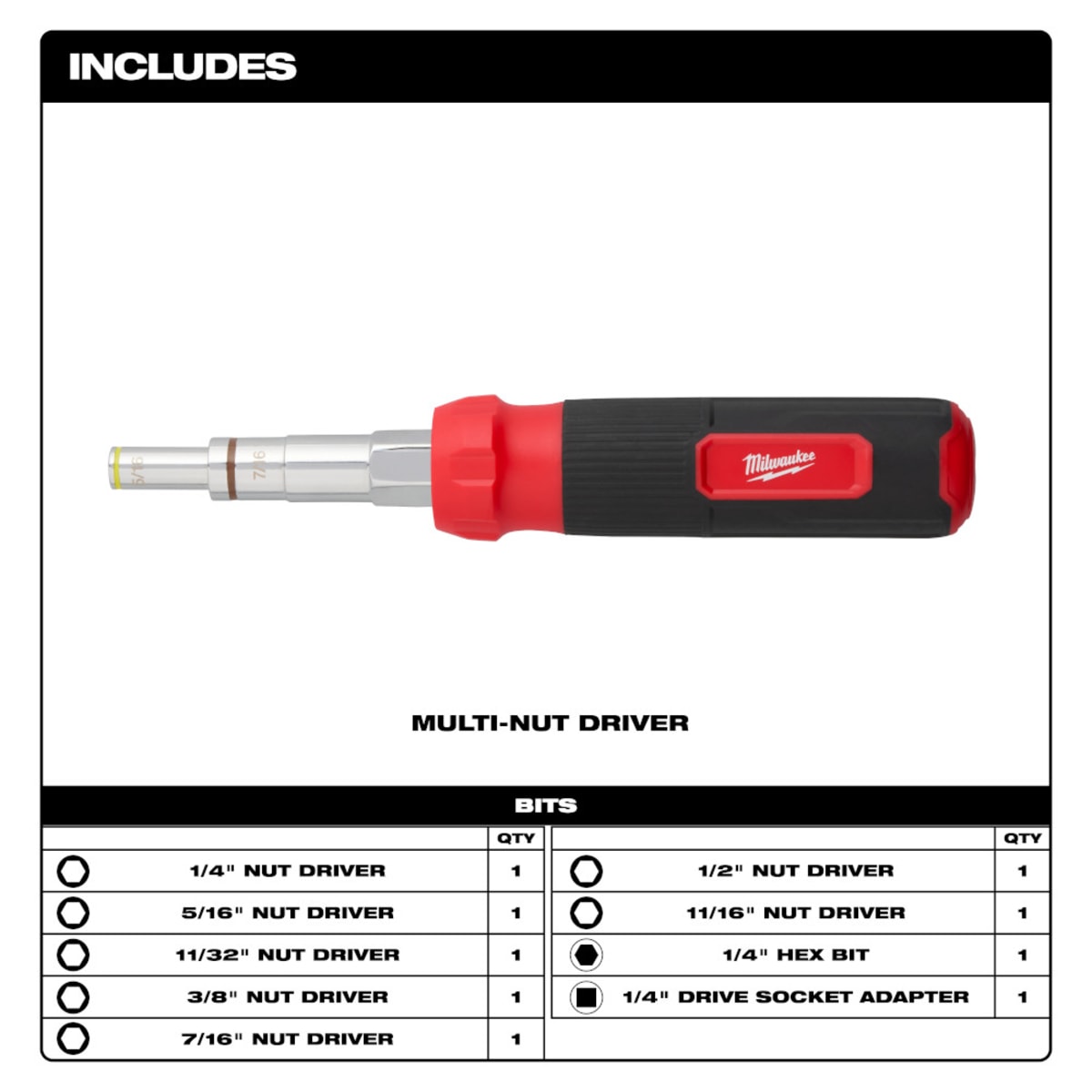 MILWAUKEE Milwaukee Tool 48-22-2920 Multi-Nut Driver
