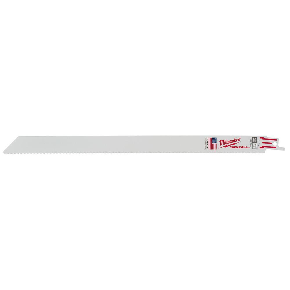 MILWAUKEE Milwaukee 48-00-5189 SAWZALL 12 in 18 TPI Bi-Metal Reciprocating Saw Blade 5 Pack