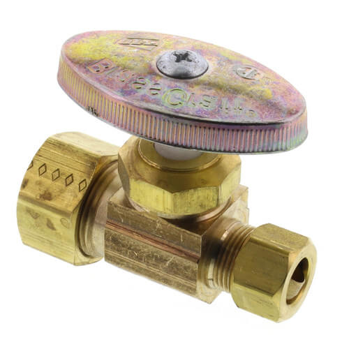 BRASSCRAFT BrassCraft MPN OCR14X R 1/2 x 3/8 in Compression x OD Compression Knurled Oval Handle Straight Supply Stop Valve