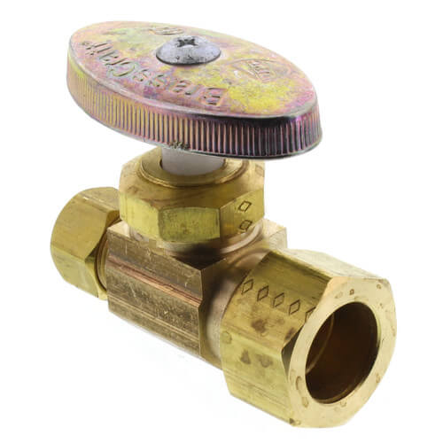 BRASSCRAFT BrassCraft MPN OCR14X R 1/2 x 3/8 in Compression x OD Compression Knurled Oval Handle Straight Supply Stop Valve