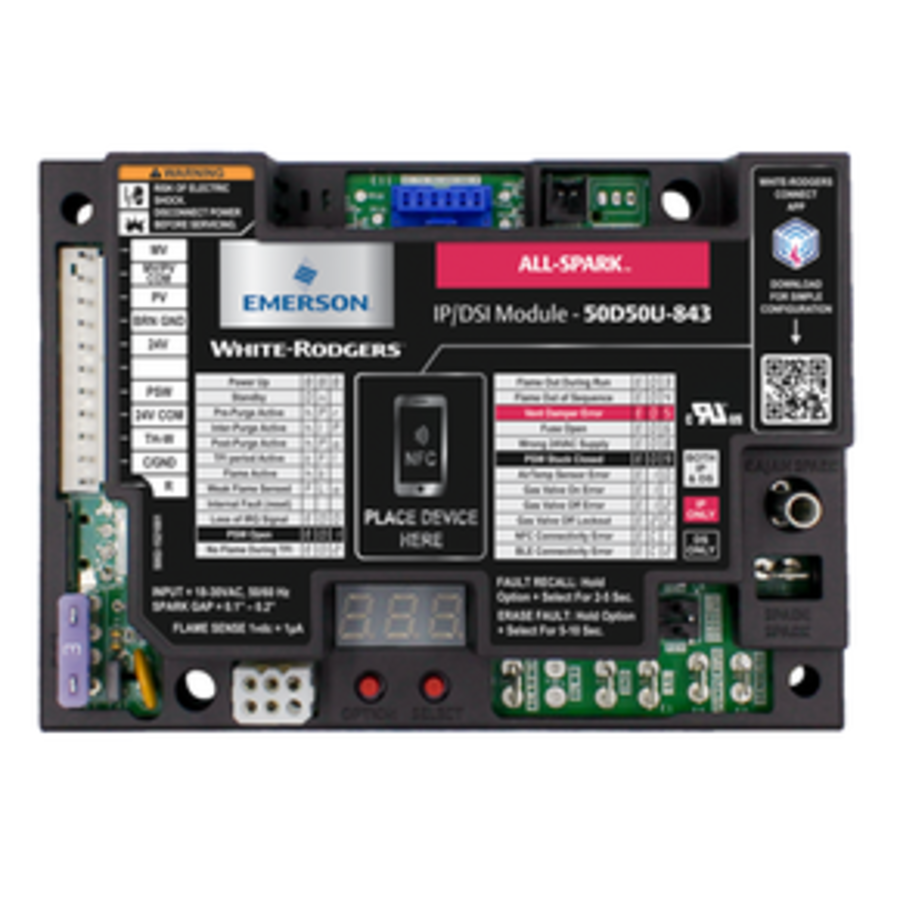 WHITE-RODGERS White-Rodgers 50D50U-843 All-Spark Universal Intermittent Pilot/Direct Spark 24V Ignition Module